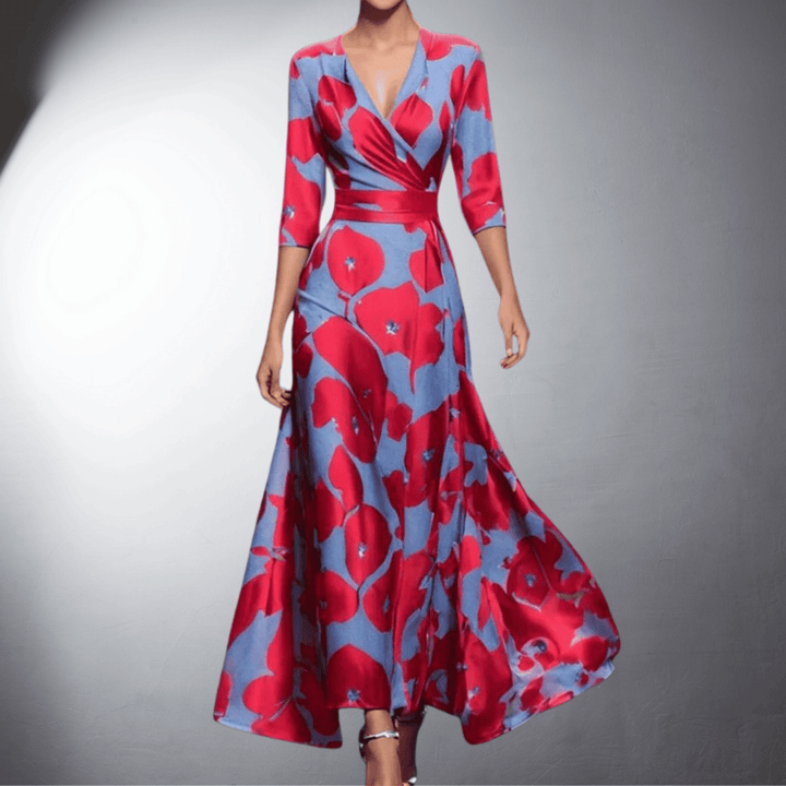 Nunzia | Elegante Avondjurk met Bloemenpracht