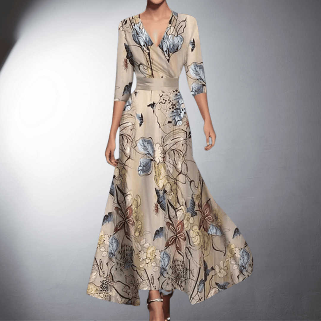 Nunzia | Elegante Avondjurk met Bloemenpracht
