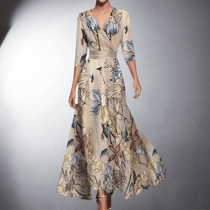 Nunzia | Elegante Avondjurk met Bloemenpracht