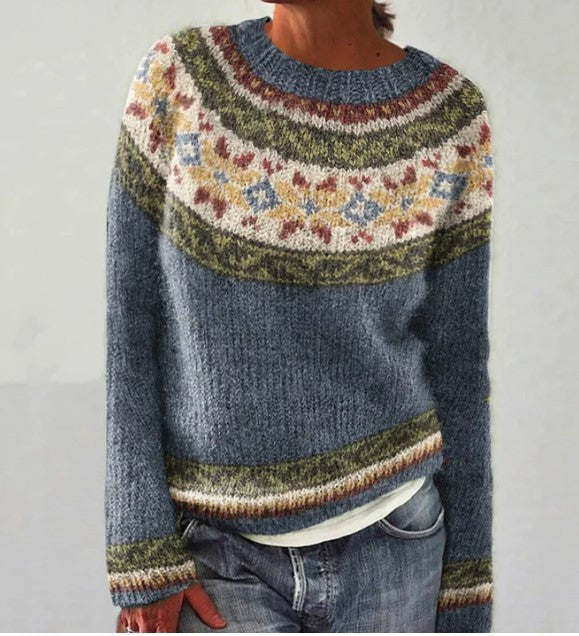 Gisela™ | Lange mouw trui met retroprint
