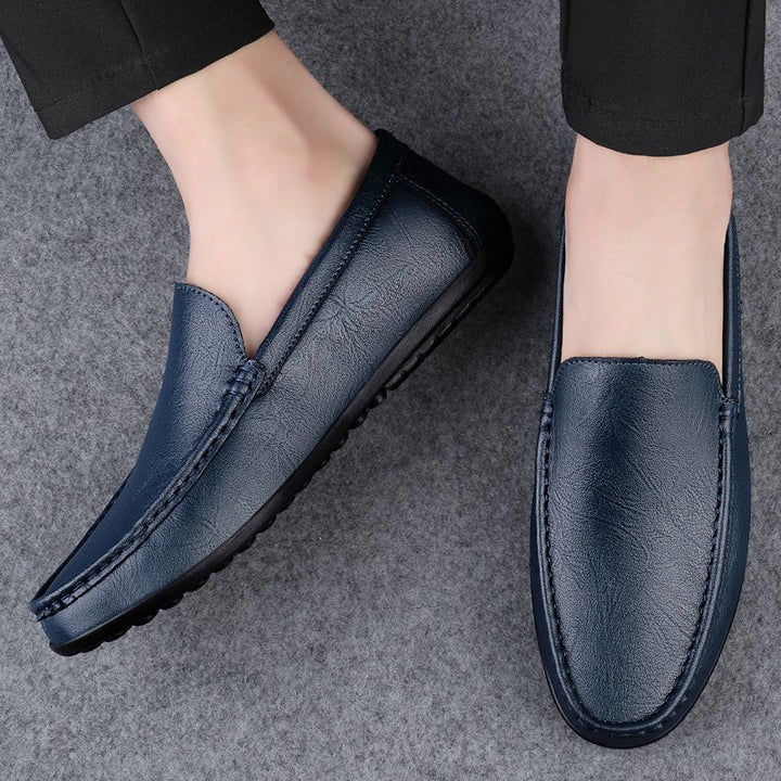 Jeroen - Marineblauwe leren Loafer