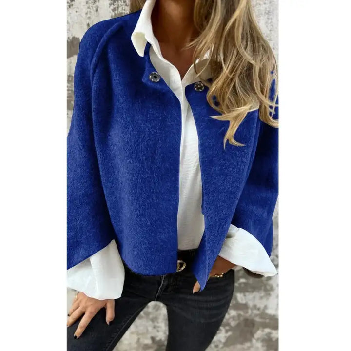 Celine - Wolcardigan met ronde hals en lange mouwen