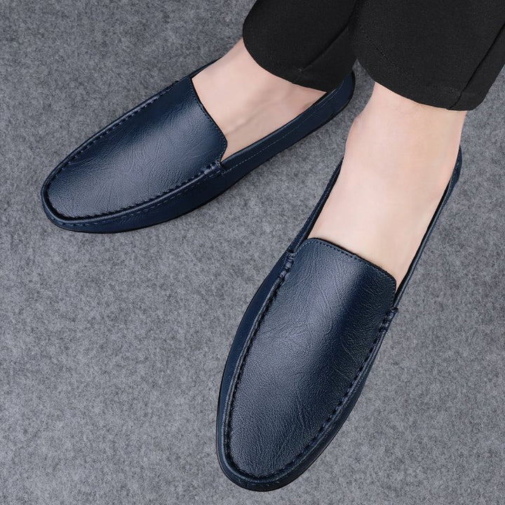 Jeroen - Marineblauwe leren Loafer
