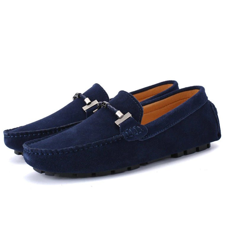 Gerben - Marineblauwe gesp Loafer