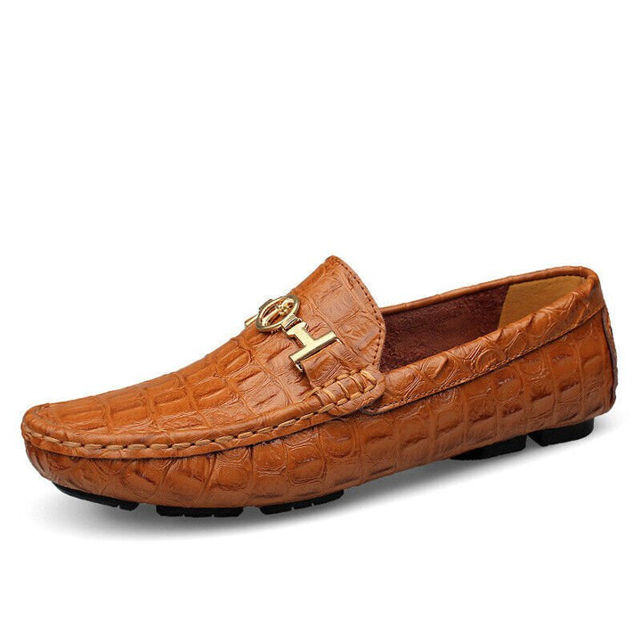 Nico - Bruine Krokodillen Loafer
