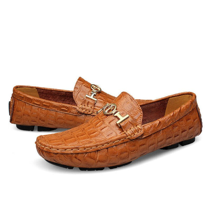 Nico - Bruine Krokodillen Loafer