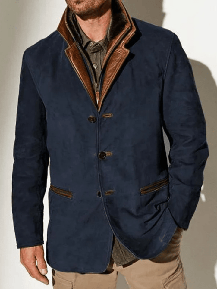 Dominic™ | Vintage mockajack met dubbele kraag
